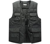Chaleco de algodón para hombre de otoño-invierno, abrigo exterior, muchos bolsillos, talla grande, holgado