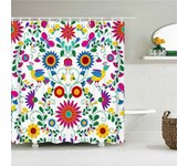 Shower Curtain Colorful Tulip Rose Flowers Trees Shower Curtain Bathroom Curtains Nature Flower Waterproof Polyeste Fabric Home Bathtub Decor