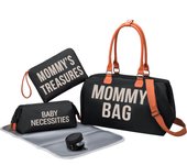 PANGDUBE 5pcs/set Mommy Bag Waterproof Baby Diaper Bag with Diaper Changing Pad Waterproof Maternity Mummy Bag for Mom and Baby