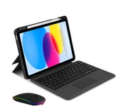 For iPad 10th Generation Cases Keyboard Teclado For iPad 10 2022 10.9'' Backlit Touchpad Keyboard Split Cover Español Teclado Ñ