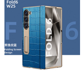 Genuine Leather Cover For Samsung Z Fold 6 5 4 3 Fold5 Case Plating Frame Hinge Glass Screen