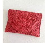 Bolso de paja de cáscara de maíz para mujer, bolsa de mano tejida a mano, sobre, largo, para playa, verano, 2025