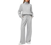 2-piece oversized sweatshirt, half zip, wide leg sweatpants, TRE casual, 2024
