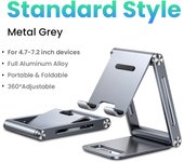 UGREEN Mobile Stand Table, Multi-Angle Folding Phone Stand, Aluminium Desktop Stand Compatible with iPhone 16 15 14 Pro MAX/13, Galaxy S25 S24, Xiaomi Redmi Note 13 Pro/12