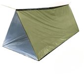 Kit de tienda de supervivencia Bivy para 2 personas, refugio de emergencia, tienda de campaña de tubo Mylar, saco de dormir impermeable para exteriores, manta térmica SOS reutilizable