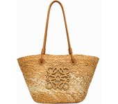 Luojia Straw Weaving Bag Women's 2025 New Knitted Vegetable Basket Large Capacity One-Shoulder Tote Bag Beach Vacation Beach Bag