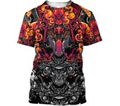 Men Samurai T-shirt Japanese Bushido Style Harajuku  Printed T Shirts Unique Design Pattern Personality Streetwear Tee Top New