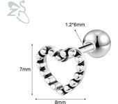 ZS 1 PC Punk Gothic Skull Stud Earring For Men Women Spider Snake Earrings Ear Studs Cartilage Helix Lobe Piercing Jewelry 16G