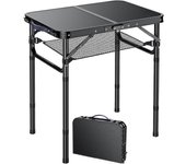 40x 60x 67 Mesa Plegable Camping  Ajustable Altura Mesas de Acampada Portátil Mesa Playa Aluminio Impermeable Negro para Terraza Playa Exterior BBQ