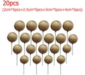 20pcs Glitter Balls Cake Decor Colorful Foam Ball Cupcake Topper Baby Shower Birthday Party Dessert Cake Decoration Mixed Size