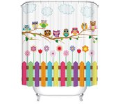 Lovely Bird Pet Bulldog Art Dog Printing Bathroom 3D Shower Curtains Waterproof Polyester Fabric Bath Curtain