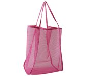 Portable Large Capacity Beach Bag New Style Sports Transparent Mesh Bag Shoulder Pouch Solid Color Tote Handbag Shopping