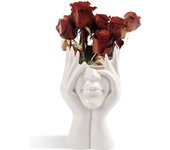 Juego de 2 Jarrones de Cerámica Con Forma Femenina - Decoración Moderna de Mesa de Granja, Ideal para Flores y Estantes - Pequeño y Bonito
