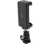 2 In 1 Mobile Phone Clip Holder 360 Ball Head Hot Shoe Adapter Mount Fit For Dslr Slr Camera