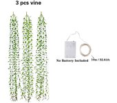 Artificial Ivy Willow Garland Fake Vines Lights String Green Hanging Plant for Wall Party Wedding Home Indoor Outdoor Decoration