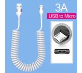 5A 66W Super Fast Spring Retractable Charging Cable 1-1.5M Type-C/Micro USB/PD Car Kit Charger Charge Line For iPhone Android
