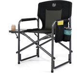 Silla de Camping Resistente de 180 kg Silla Plegable Aluminio Silla de Camping para Adultos con Mesa Auxiliar Portátil para Festivales al Aire Libre