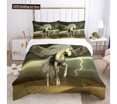 Unicorn Duvet Cover Set White Horse With Wing 3D Print King Size Polyester Comforter Cover For Kids Bedding Set With Pillowcase