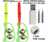 Fish Bell Alarm Fishing Light CR425 Battery USB Charge Clip Rod Tip Bite Lure Hook Indicator Ring Luminous Stick LED Tackle Lamp