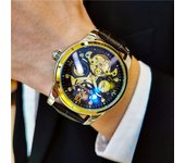 Reloj mecánico automático para hombres waterproof tourbillon hollow fashion watch