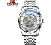 Reloj de acero de tungsteno a prueba de agua para hombres totalmente automático negocios simple reloj mecánico