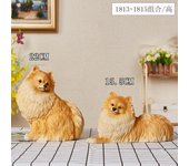 Simulation dog ornament Pomeranian model living room TV cabinet decoration cute animal sculpture resin fox dog crafts