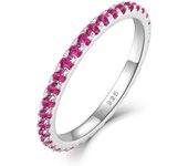 Stackable Ring 925 Sterling Silver Stacked Rings 1.5mm Birthstone Eternity Bands for Women