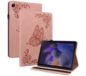 Leather Case For Samsung Galaxy Tab A9, Butterfly Flower Imprinted Tablet Cover