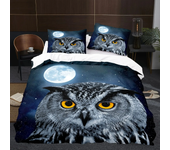 Animal Owl Bird Black Nighthawk Bedding Set Boys Girls Twin Queen Size Duvet Cover Pillowcase Bed Kids Adult Home Textileextile