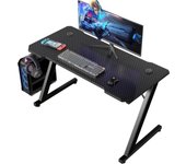 Mesa Gaming 120 x 60 cm, Escritorio Gaming en Forma de Z Ergonómica