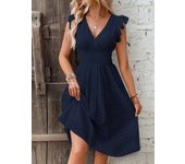 new multi colored summer women's clothing fashionable temperament casual commuting  leaf sleeve  dress