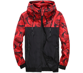 Chaqueta Bomber con Capucha Casual para Hombres Ligera, Camuflaje, Adecuada para Primavera Otoño