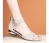 Roman andal for women with low heel back zipper, caual and comfortable, veratile hoe, ummer 2024 new oft oled mom