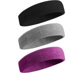 Sports Sweatbands Headband for Men & Women - Moisture Wicking Terry Cloth