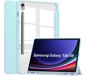 Smart Cover For Samsung Tab S9 Plus Case with Pen Holder Crystal Acrylic Hard Tablet Funda For Galaxy Tab S9 Plus 12.4 SM-X810