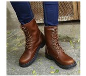 BOTAS masculinas de Alta Parte y botas de ocio al aire libre de otoño e invierno de moda de fondo grueso, cordones de material de suela de Goma