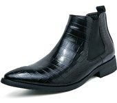 Botas Chelsea para hombre, botas de vestir informales, botines negros, botas clásicas sin cordones para hombre