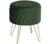 WOLTU Puff Asiento Almacenaje Terciopelo Redondo/Otomana Taburete Sofá Dormitorio Habitacion con Tapa Caja de Almacenamiento 31,5 x35cm Rosa