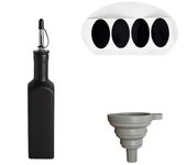 Reduce Oxidation Ceramic Olive Oil Dispenser Bottle Empty Modern Design Opaque Oil Cruet with Label Stickers Funnel