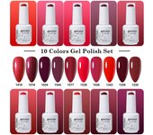 Arte Clavo conjunto esmalte uñas gel 10 piezas 354 colores gel mixto semipermanente barniz arte LED gel ultravioleta empapado