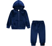 2025 Kids Boy Girl Hoodies Velvet Suit Clothes Solid Loosen Sweatshirt+Pants Spring Autumn Set Toddler Children Sports Outfits