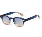 Gafas de sol redondas para hombre y mujer, lentes de sol cuadradas con remaches, color amarillo y azul, diseño Retro de marca, a la moda, UV400, 2024