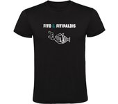 Camiseta Negra con Logotipo de Fito y Fitipaldis Hombre 100% Algodón  Mangas Cortas
