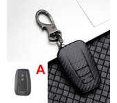Carbon Fiber Car Key Cover Case For Toyota C-HR CHR RAV4 RAV 4 Corolla Camry Avalon Land Cruiser Prado Prius 2019 2020 2021 2022