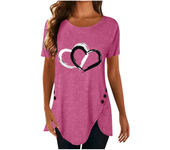 Camiseta de moda de talla grande para mujer, Tops informales con cuello redondo, camisetas holgadas con estampado Floral, camisa tipo túnica