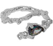 Circonita en miniatura, anillo de textura de lava Plata de ley S925