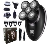 5 In 1 Electric Shaver For Men Bald Head Hair Clipper Nose Trimmer Floating 5 Blade Heads Shaving Beard Knife Rechargeable Razor
