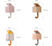 Ganchos de pared de gato bonitos, colgadores de puerta autoadhesivos para dormitorio, llaves, toalla, paraguas, perchero, gancho de decoración para el hogar y el baño con animales