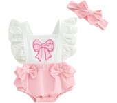 Pudcoco Baby Girl Summer Outfits Short Puff Sleeve Plaid Print Romper Dress with Headband Set Infant Clothes