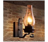 Vintage Industrial Retro Wall Light Rustic Pulley Indoor Sconce Lamp Fixture for Bedroom Balcony Co